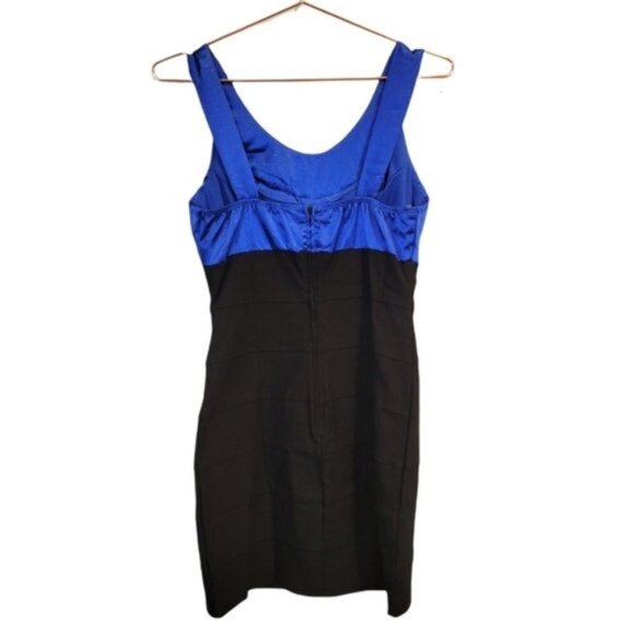 Trixxi | Beaded Round Neckline Cocktail mini Bandage Bodycon Dress Blue Black - Picture 2 of 6